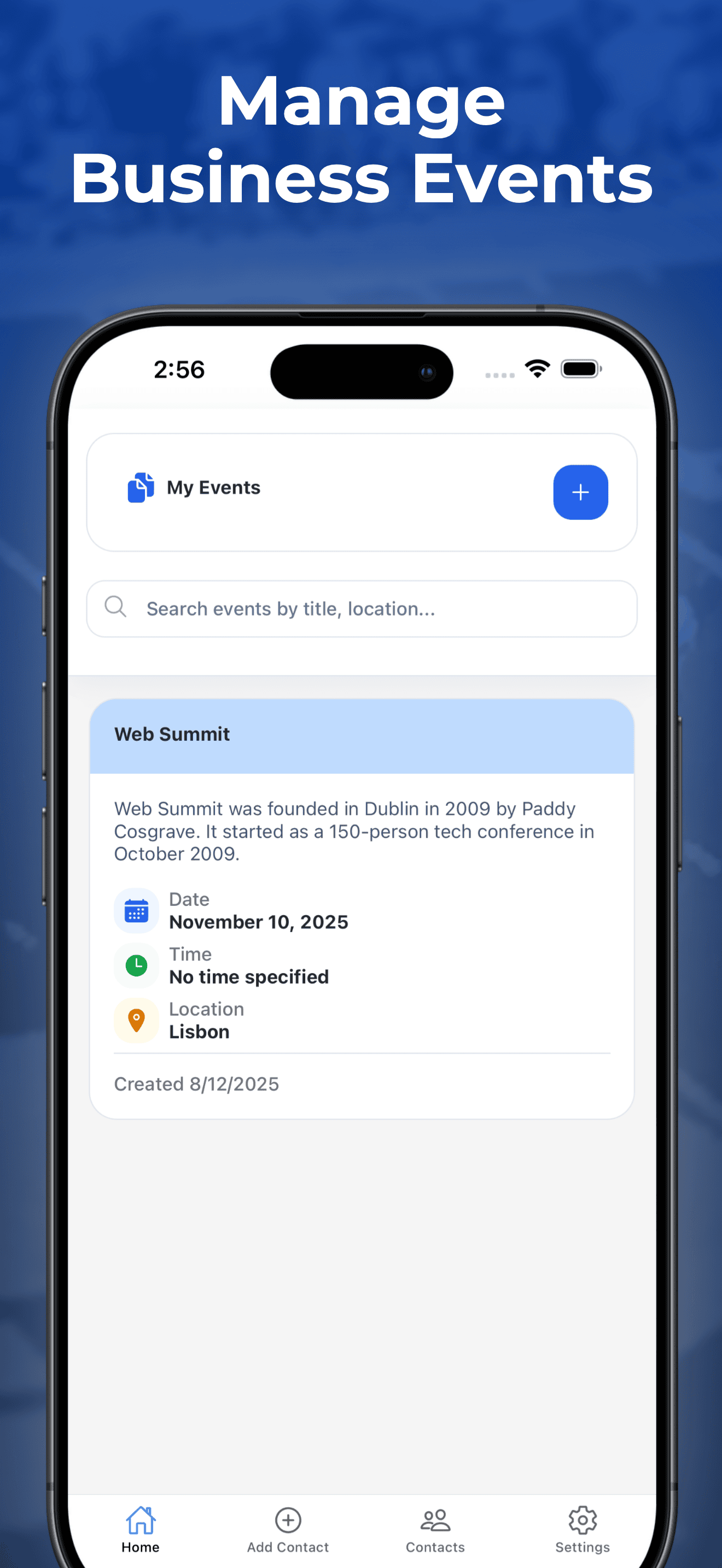Manage Business Events